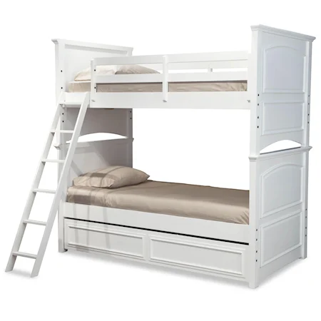 Classic Twin-over-Full Size Bunk Bed with Trundle Drawer